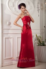 Details Front Red Mother Bride Dress Column Beading