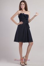 Black Mini-length Appliques Chiffon Homecoming Dress