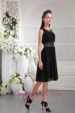 Nifty Scoop Bridesmaid Dress Knee-length Chiffon Beading