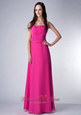 Hot Pink Empire Square Bridesmaid Dress Chiffon Ruch