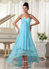 Baby Blue High-low Chiffon Homecoming Dress On Sale