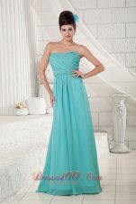 Turquoise Bridesmaid Dress Empire Sweetheart Chiffon Ruch