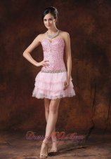 Homecoming Dress Sequin and Tulle Sweetheart Neckline Mini-length Beaded