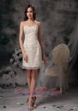 Champagne Homecoming Dress Taffeta Mini-length