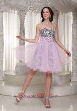 Zebra Pattern Prom Homecoming Short Dress Baby Pink