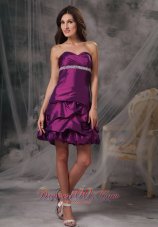 Cocktail Dress A-line Taffeta Beading Mini Ruffles