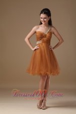 Knee-length Beading Prom Dress Beaded Twisted Bust