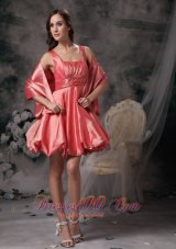 Straps Mini A-line Prom / Homecoming Dress With Shawl
