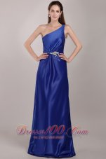 One Shoulder Beading Royal Blue Prom Evening Dress