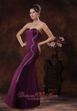 Custom Mermaid Dark Purple Mother Of The Bride Evening Dress