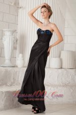 Sweetheart Black Ankle-length Lenkas Formal Evening Dress