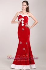 Mermaid Brush White and Red Beading Prom Dress