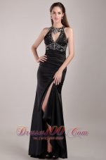 Prom Dress Taffeta High Slit Rhinestones Prom Celebrity Dress