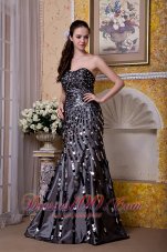 Exquisite Black Sequined Strapless Evening Celebrity Dress 2013