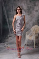 One Shoulder Ruched Short Prom Dress 2013