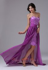 High-Low Detachable Rainestones Prom Cocktail Dress