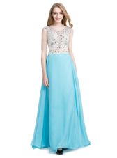 Glorious Scoop Sleeveless Beading Zipper Formal Evening Gowns