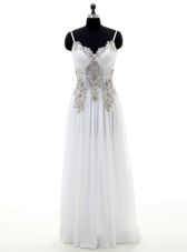 Fitting Scoop White Sleeveless Satin Sweep Train Zipper Bridal Gown for Wedding Party