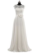 Extravagant White Lace Up Sweetheart Beading and Lace and Appliques Wedding Gowns Tulle Sleeveless Court Train