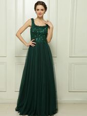 Romantic Sleeveless Sweep Train Zipper With Train Beading Prom Party Dress