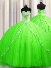Low Price Sleeveless Tulle Brush Train Lace Up 15 Quinceanera Dress for Military Ball and Sweet 16 and Quinceanera