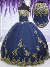 Charming Zipper Vestidos de Quinceanera Appliques Sleeveless Floor Length