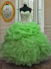 Popular Pick Ups Sweetheart Sleeveless Lace Up Quinceanera Dress Organza