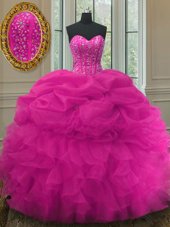 Best Selling Baby Pink Sleeveless Tulle Lace Up Quinceanera Gowns for Military Ball and Sweet 16 and Quinceanera