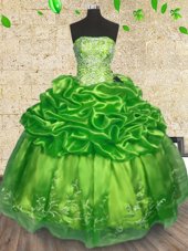 Flirting Beading and Embroidery Quinceanera Dresses Lace Up Sleeveless Floor Length