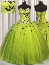 Charming Sleeveless Lace Up Floor Length Beading and Appliques Sweet 16 Dresses