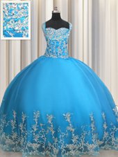 Romantic Yellow Green Lace Up Quinceanera Gown Beading and Appliques Sleeveless Floor Length