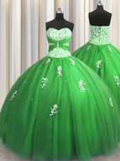 Elegant Floor Length Lace Up 15 Quinceanera Dress for Military Ball and Sweet 16 and Quinceanera with Beading and Appliques