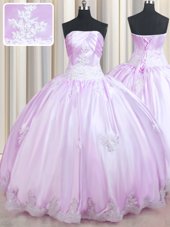 Sleeveless Lace Up Floor Length Beading and Appliques Sweet 16 Dress
