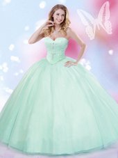 Floor Length Ball Gowns Sleeveless Apple Green Ball Gown Prom Dress Lace Up