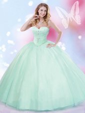 Floor Length Ball Gowns Sleeveless Apple Green Ball Gown Prom Dress Lace Up