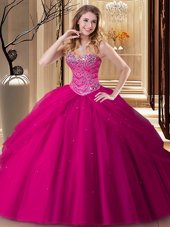 Simple Sleeveless Lace Up Floor Length Beading 15th Birthday Dress