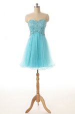 Exceptional Sweetheart Sleeveless Tulle Formal Dresses Beading Lace Up