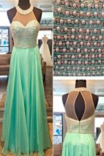 New Arrival Sleeveless Zipper Floor Length Beading Prom Dress