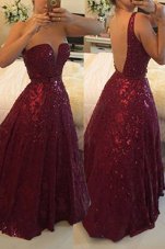 Lace Sleeveless Floor Length Evening Gowns and Beading