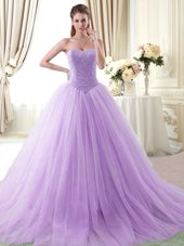 Dynamic Tulle Sleeveless Floor Length Quinceanera Dresses and Beading