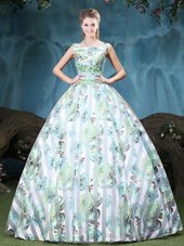 Straps Straps Multi-color Ball Gowns Appliques and Pattern Sweet 16 Quinceanera Dress Lace Up Tulle Sleeveless Floor Length