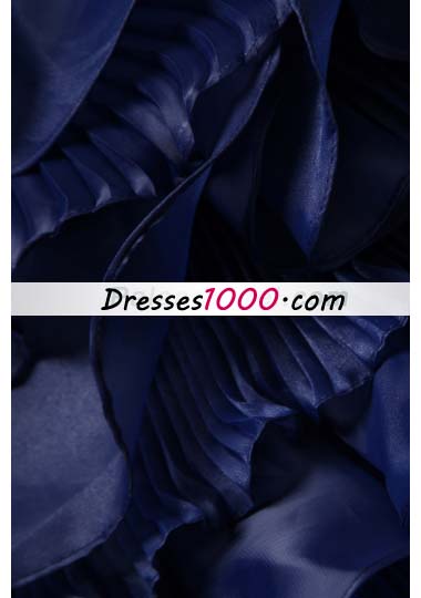 Navy Blue Ruffles Brush Train Beading Quinceanea Dress