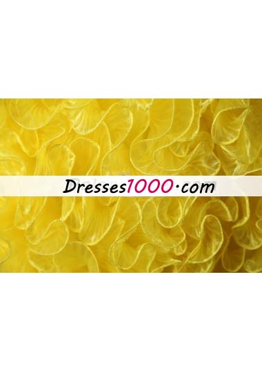 Sweet 15 Dresses Yellow A-Line Brush Beading Ruffles