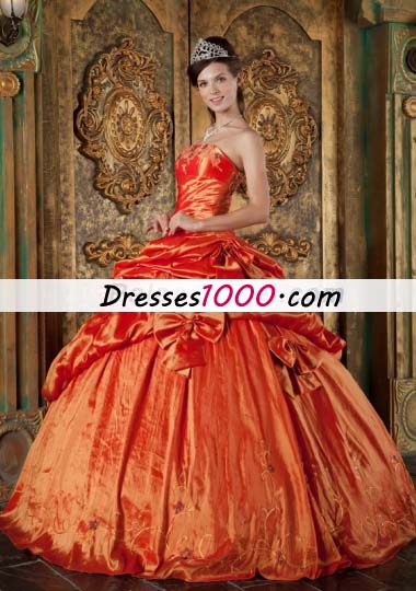 Dresses for Sweet 15 Orange Red Ball Gown Pick-ups