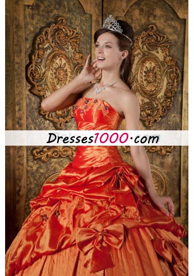 Dresses for Sweet 15 Orange Red Ball Gown Pick-ups