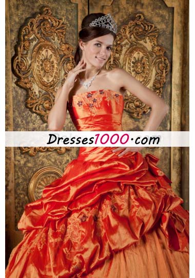 Dresses for Sweet 15 Orange Red Ball Gown Pick-ups