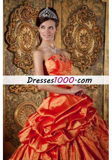 Dresses for Sweet 15 Orange Red Ball Gown Pick-ups