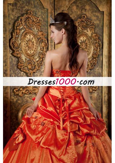 Dresses for Sweet 15 Orange Red Ball Gown Pick-ups