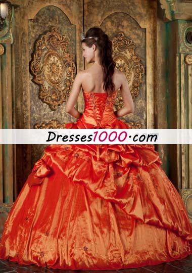 Dresses for Sweet 15 Orange Red Ball Gown Pick-ups