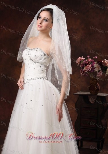Stylish Wedding Veils Two-Layers Embroidery